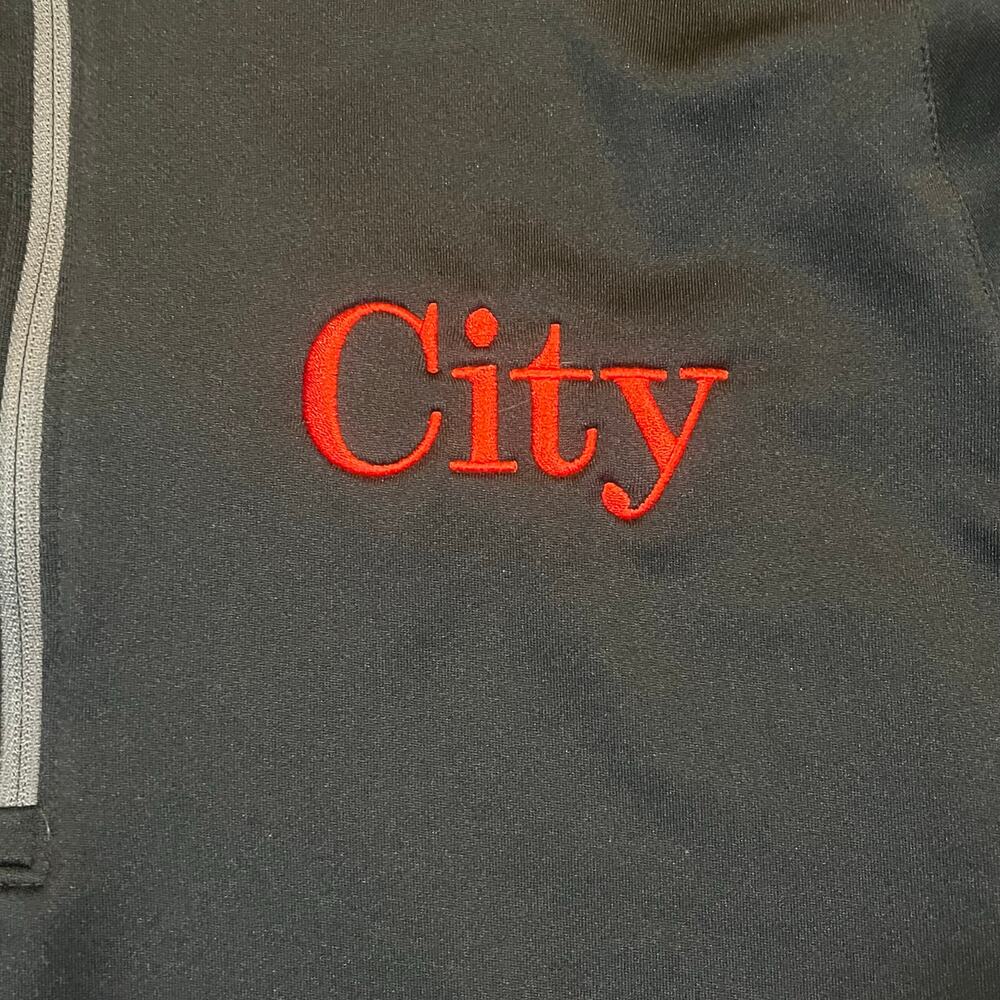 Nike 1/4 Zip Pullover Mens M Black Dri-Fit City‎ Embroidered Swoosh Golf - Picture 3 of 7